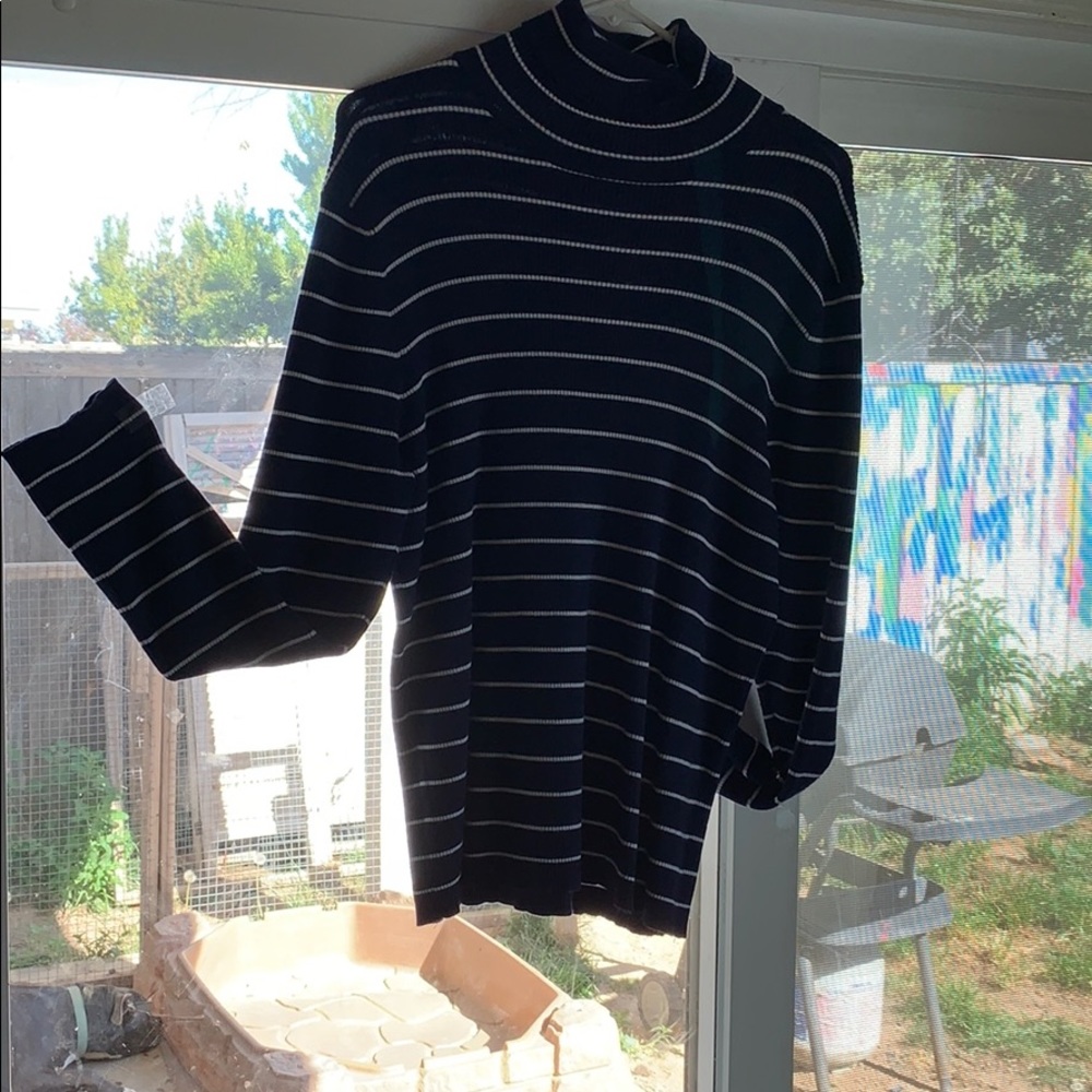 Navy and white stripped thin sweater